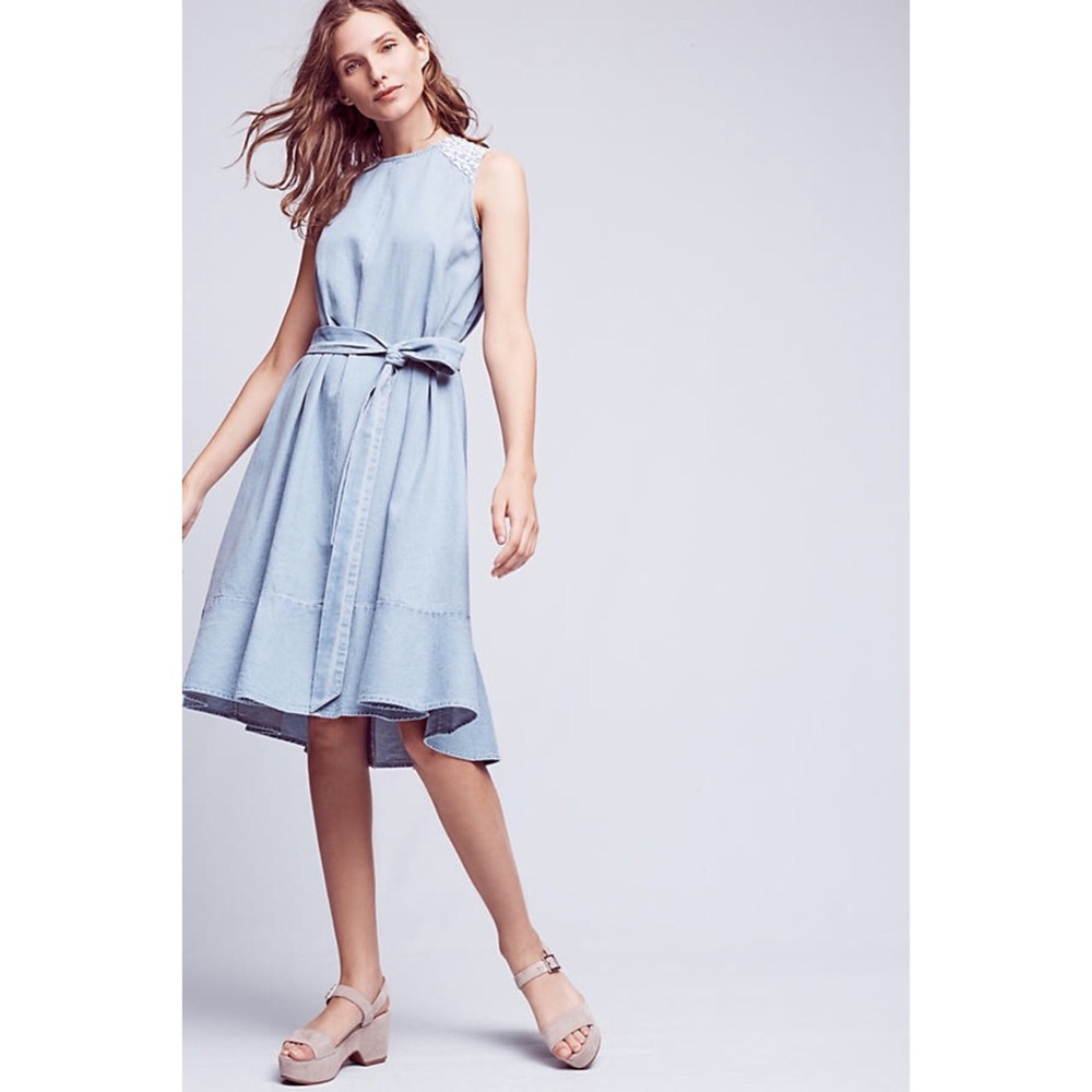 NWT Anthropologie Picnicker Denim Tank Dress Size Large